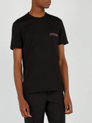 Givenchy Sequined Logo Embroidered Cotton T Shirt - Mens - Black