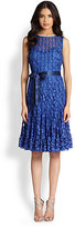 Thumbnail for your product : Teri Jon Floral-Lace Pintucked Dress