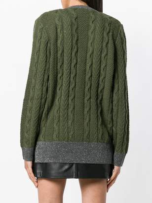 Pinko tinsel fringe cable knit sweater