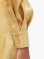 Thumbnail for your product : Françoise Francoise - Waist-tie Lame Midi Dress - Gold
