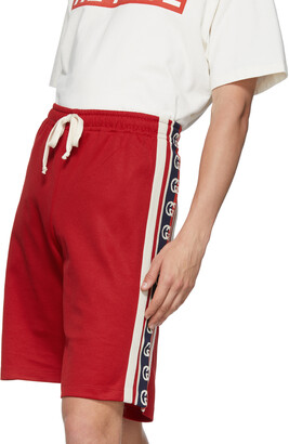 Gucci Red Jersey GG Ribbon Shorts