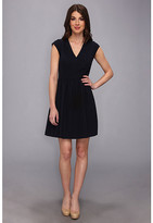 Thumbnail for your product : Rebecca Taylor Short Sleeve Texture Crepe V-Neck Dress