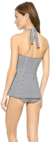 Thumbnail for your product : Karla Colletto Gingham High Back Halter Swimdress