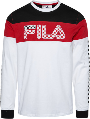Fila Moto Long Sleeve T-Shirt - White / Red / Black - ShopStyle