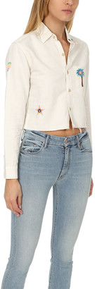 Mother Frenchie Crop Fray Shirt
