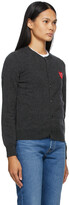 Thumbnail for your product : Comme des Garçons PLAY Play Grey Wool Layered Double Heart Cardigan