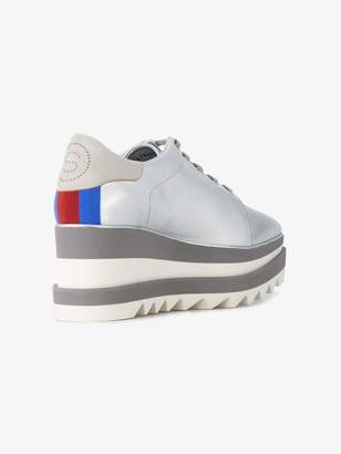 Stella McCartney Ladies Silver Stripe Sneak-Elyse Platform Sneakers, Size: 41