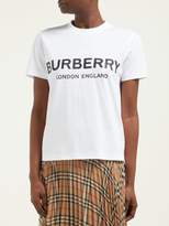 Thumbnail for your product : Burberry Logo Print Cotton T Shirt - Womens - White Black