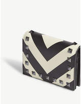 Thumbnail for your product : Valentino Rockstud striped leather wallet