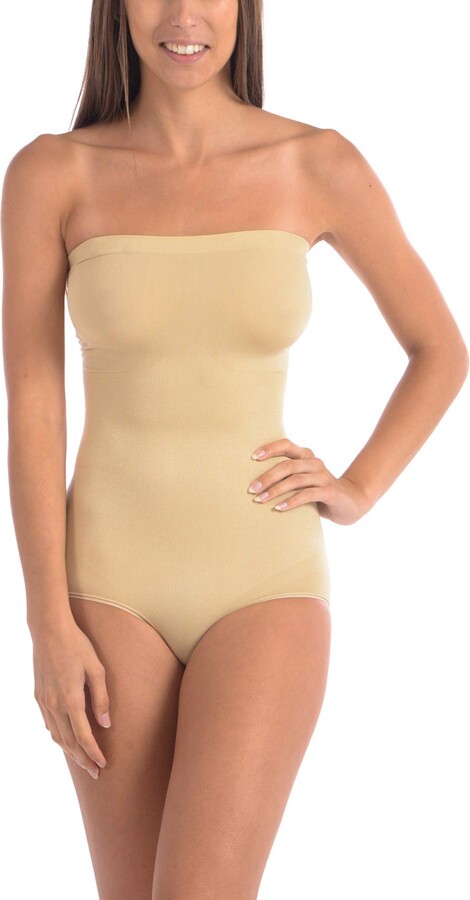 InstantFigure Womens Compression Shapewear Strapless Bodysuit XL (Nude) for  sale online