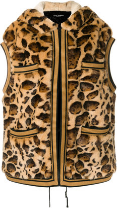 Dolce & Gabbana leopard print faux fur gilet