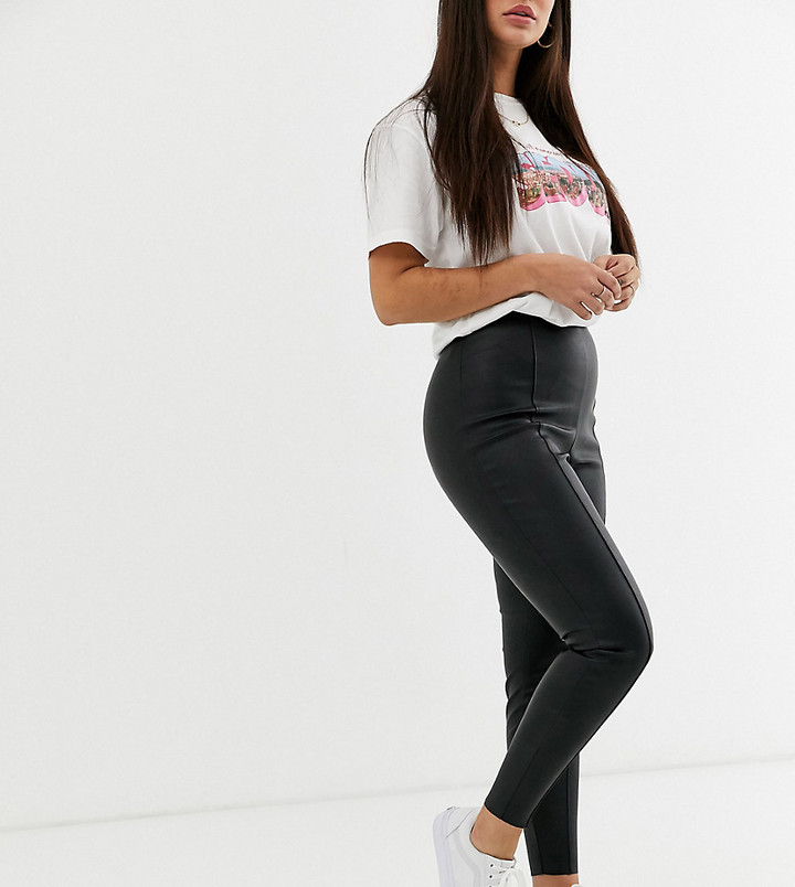 petite real leather trousers