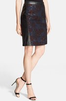 Thumbnail for your product : Rebecca Minkoff Leather Contrast Embroidered Pencil Skirt