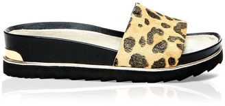 Donald J Pliner Leopard Print Sandals - Cava Slide