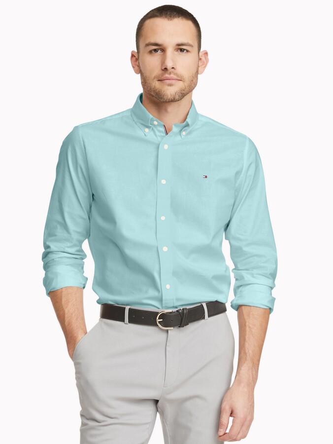 Tommy Hilfiger Custom Fit Essential Solid Oxford Shirt - ShopStyle