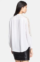 Thumbnail for your product : The Kooples Lace Inset Crepe Blouse
