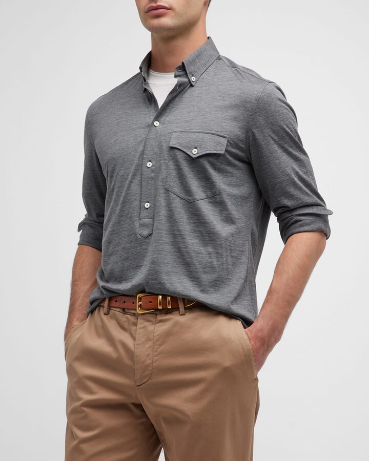 Brunello Cucinelli Men's SilkCotton Polo Shirt ShopStyle
