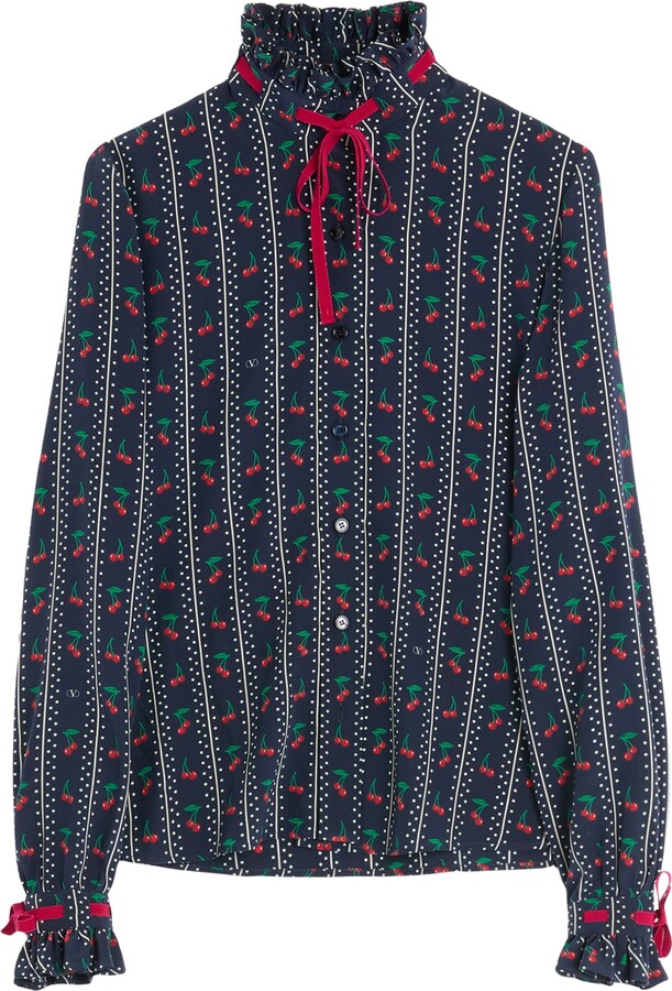 Valentino Silk Cherry Print Shirt