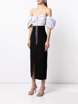 Thumbnail for your product : David Koma Ruched Monogram Pencil Dress
