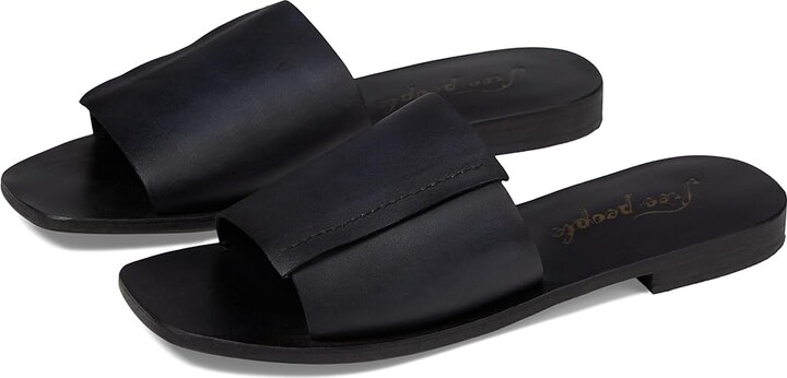 Free People Verona Slides Women's Shoes Black : EU 38 (US Women's 8) M, Leather