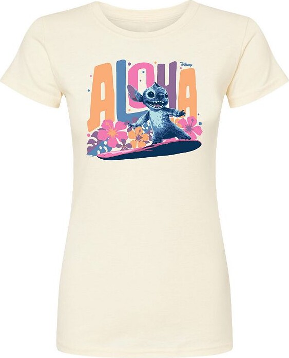 Disney's Lilo & Stitch Juniors' Aloha Surfing Fitted Tee