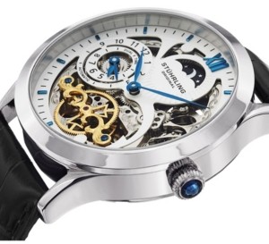 stuhrling original stainless steel gunmetal gray case watch