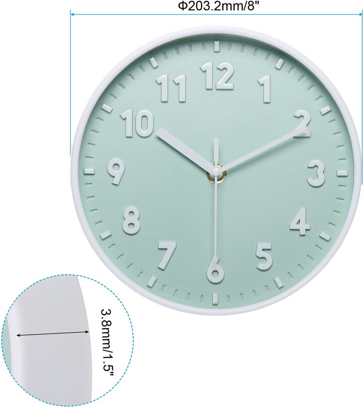 Unique Bargains 8 Inch Wall Clock, 3D Number Quartz Silent Round Wall