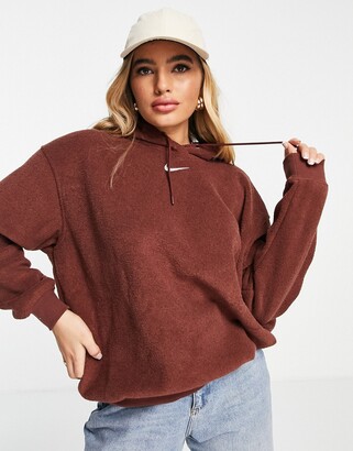 nike swoosh teddy hoodie