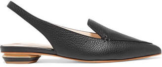 Nicholas Kirkwood Beya Textured-leather Point-toe Flats - Black