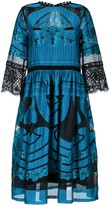 Thumbnail for your product : Alberta Ferretti sheer detail flared dress