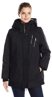 DKNY Women's Cocoon Coat with Faux Fur Lined Hood