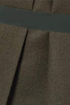 Thumbnail for your product : Sacai Melton Layered Grosgrain-trimmed Wool-blend Slim-leg Pants - Army green