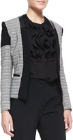Thumbnail for your product : Etro Chain-Print Cady & Leather-Trim Open Jacket