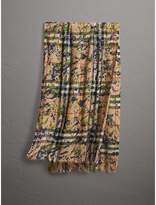 Thumbnail for your product : Burberry Splash Print and Check Lightweight Wool Silk Scarf