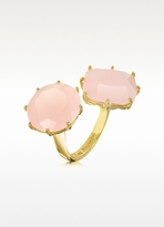 Thumbnail for your product : Les Nereides Powder Pink Two Stones Diamantine Collection Ring