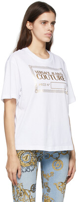 Versace Jeans Couture White & Gold Logo T-Shirt