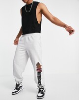 Thumbnail for your product : Mennace set sweatpants in gray with basketball print