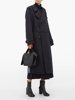 Thumbnail for your product : Junya Watanabe Contrast-panel Wool Trench Coat - Navy Multi