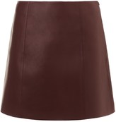 Thumbnail for your product : Alexander Wang T by Bordeaux Leather Raw Edge Skirt