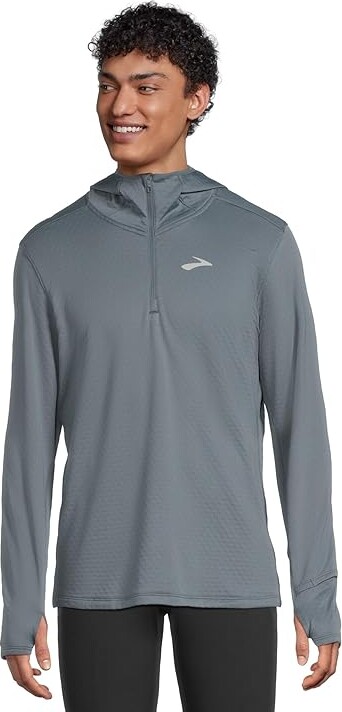 Brooks Notch Thermal Hoodie 3.0 Men's Sweatshirt Storm : XL, Polyester/Spandex