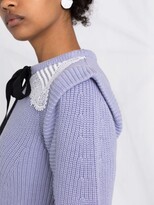Thumbnail for your product : Self-Portrait Lace-Collar Knitted Sweater