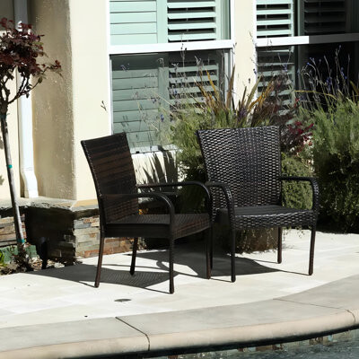 Canora Grey Transitional Outdoor Chair (3Pcs), Stackable, Brown, Upgrade Comfort Dining Simple Addition
