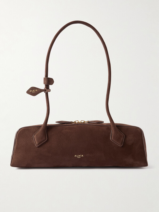 Alaia Le Teckel Medium Nubuck Shoulder Bag - Brown