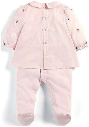 Mamas and Papas Baby Girls Embroidered Mock All In One