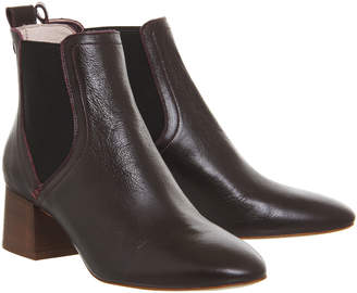 Office Limelight Block Heel Chelsea Boots Burgundy Leather