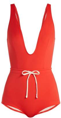 Solid & Striped The Edie Drawstring Waist Swimsuit - Womens - Red