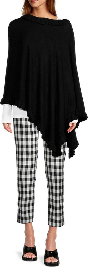 Sofia Cashmere Wool Blend Ruffled Poncho