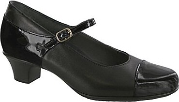 SAS Isabel Leather Patent Block Heel Mary Jane Pumps