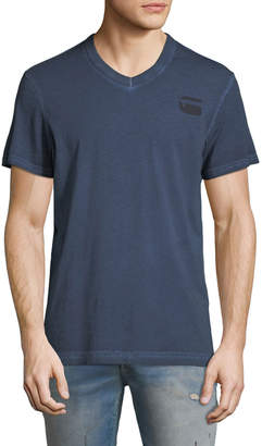 G Star G-Star Doax V-Neck Heathered Jersey T-Shirt, Blue