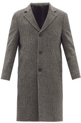 Officine Generale Jack Single-breasted Wool-herringbone Overcoat - Grey